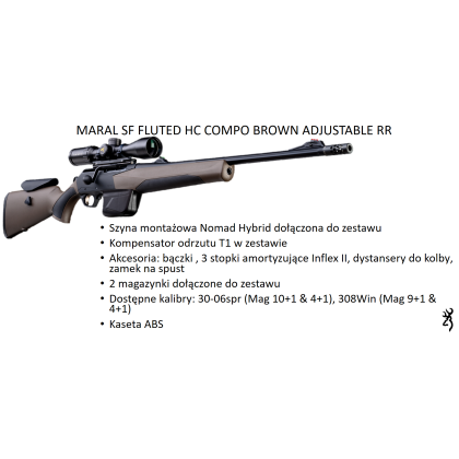 BROWNING MARAL COMPO NORDIC ADJ FLUTED HC, Thr, 30-06, MG10 DBM