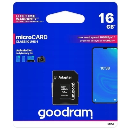Karta Pamięci GOODRAM microSDHC 16GB class 10 UHS-I